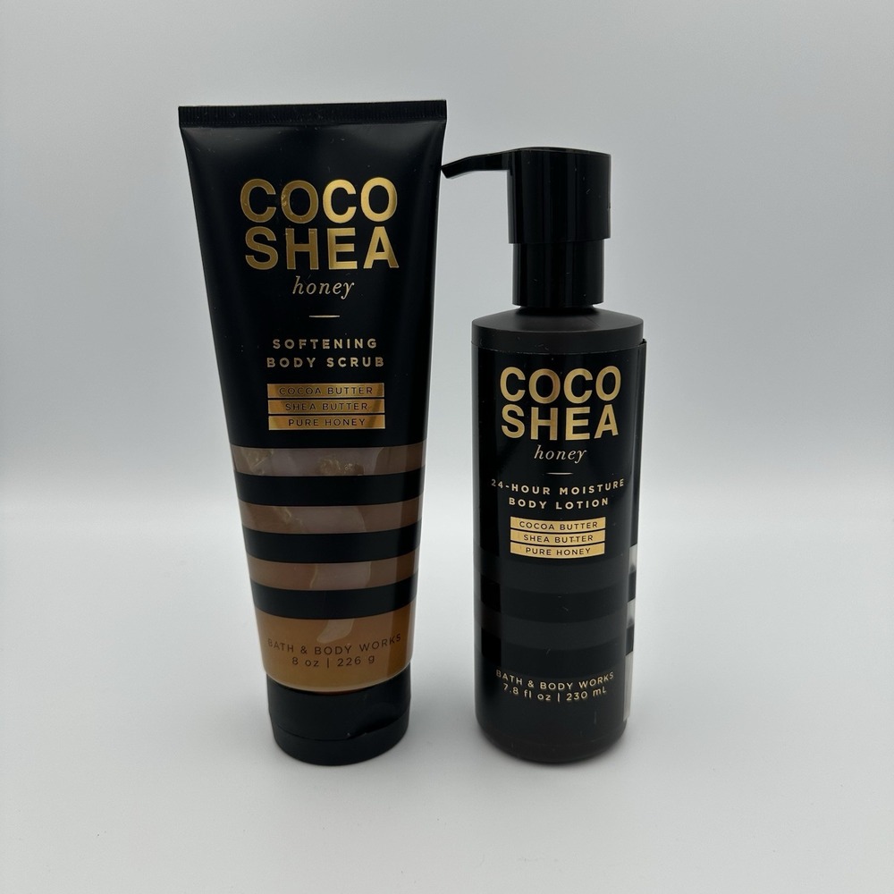 Bath & Body Works COCO SHEA Honey Moisturizing Body Softening Scrub & Lotion